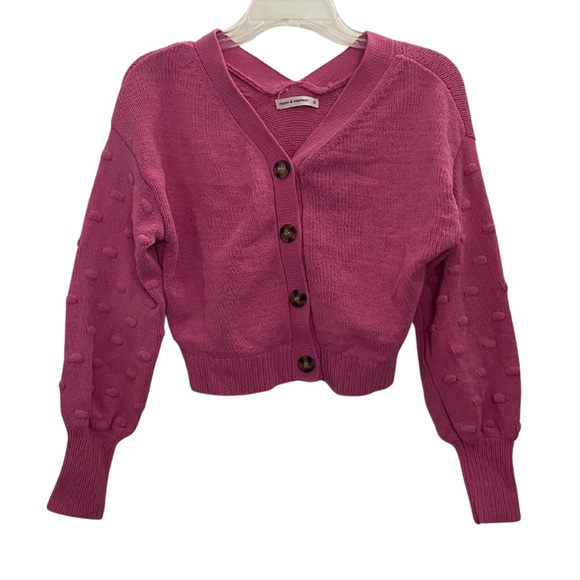 moon & madison Sweaters - Anthropologie Moon & Madison Bobble Sleeve Crop Cardigan Sweater